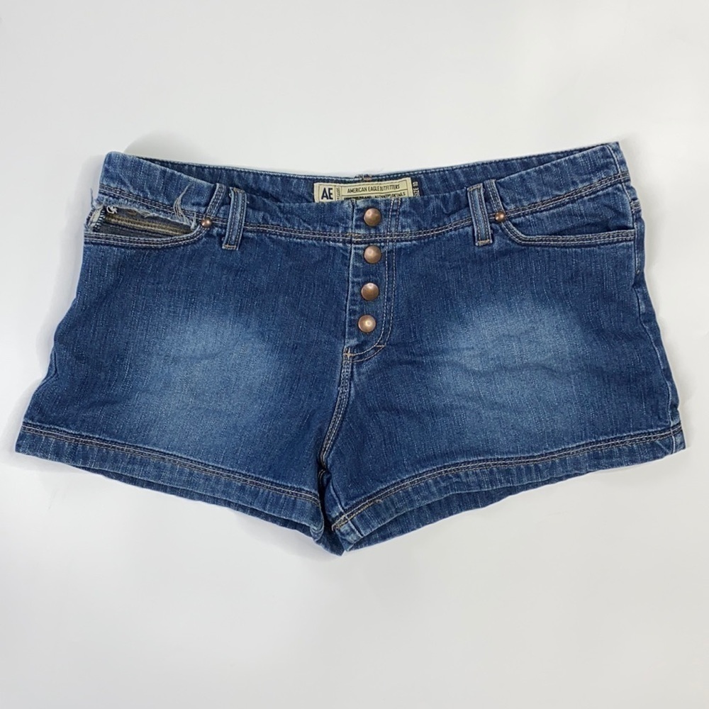 Vintage American Eagle Snap Button Fly Jean Shorts Size 10 90's
